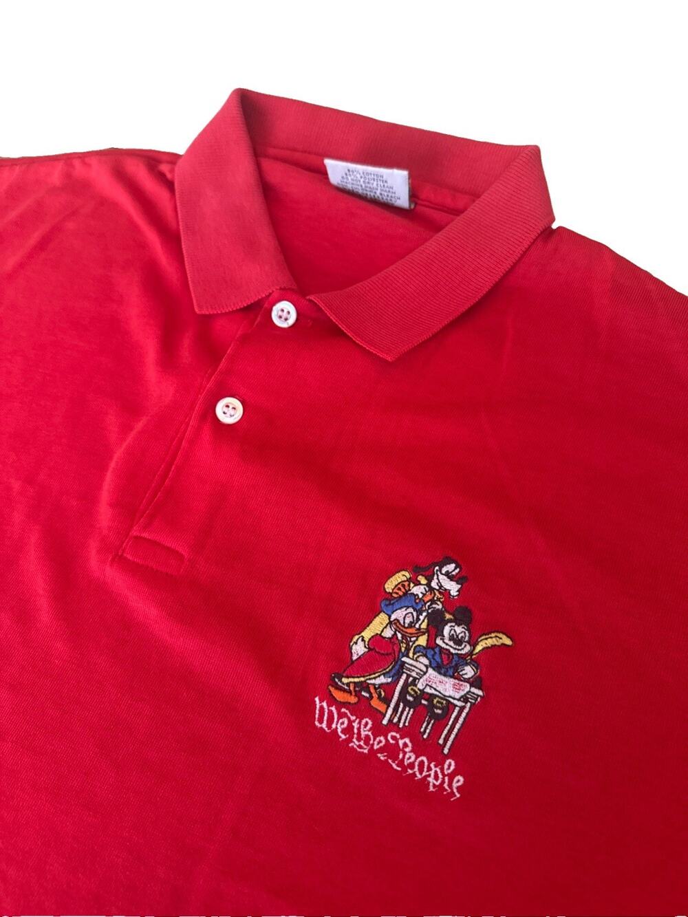 Mickey Mouse X-Large Red Men’s Vintage Polo We the People Embroidery
